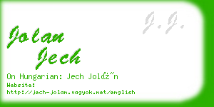 jolan jech business card